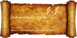 Johanidesz Jenő névjegykártya