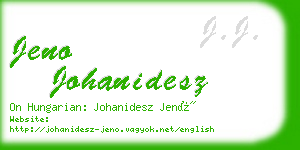 jeno johanidesz business card